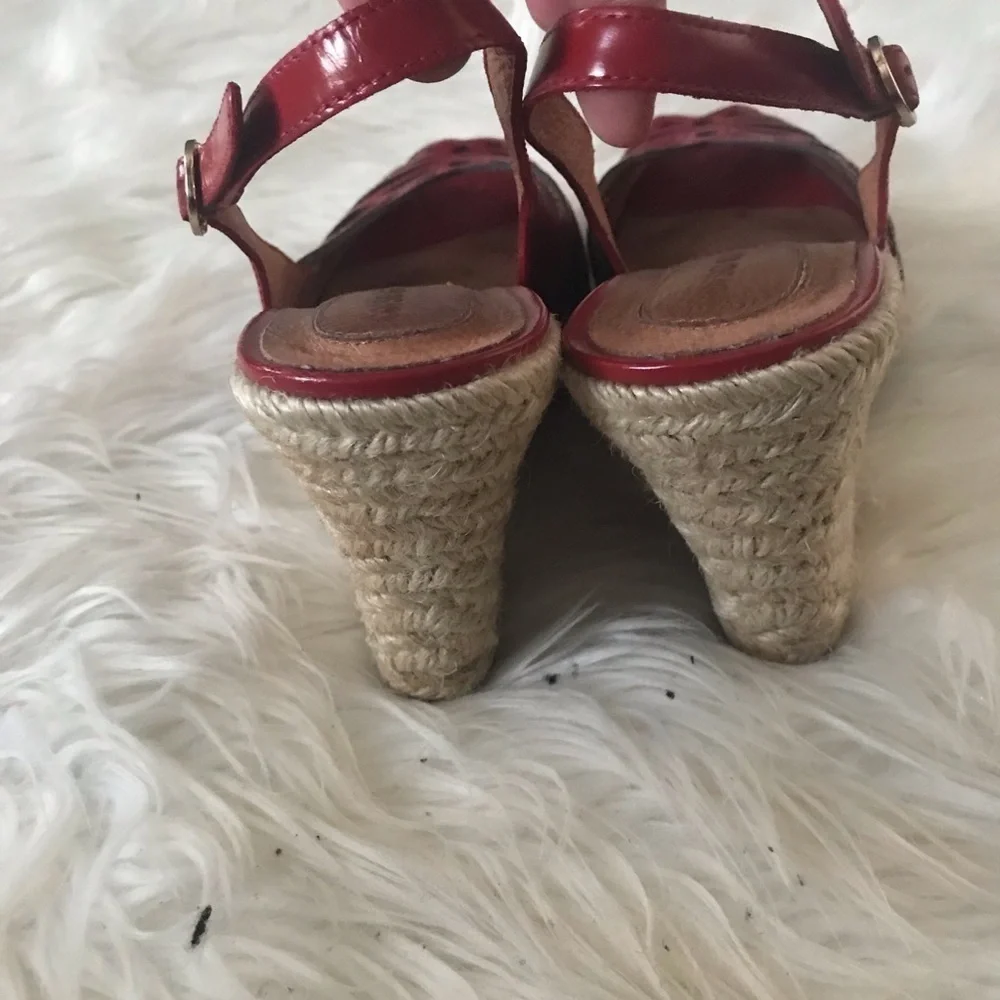 Corso Como red patent leather espadrille wedge 8